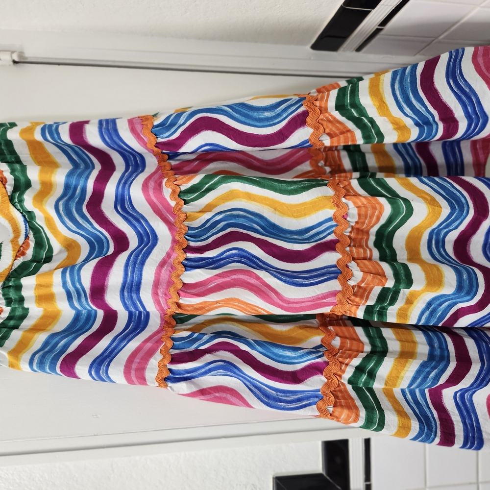 Colorful Wavy Striped Dress